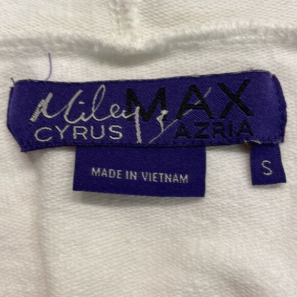 Small Miley Cyrus Max Azria white sleeveless hooded open front cardigan - Picture 10 of 10